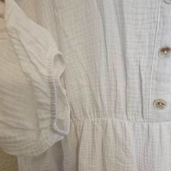 Women's White 100% Cotton Dress - Picture 8 of 9